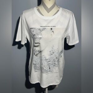 Zara White Graphic Tee - Photography Studies